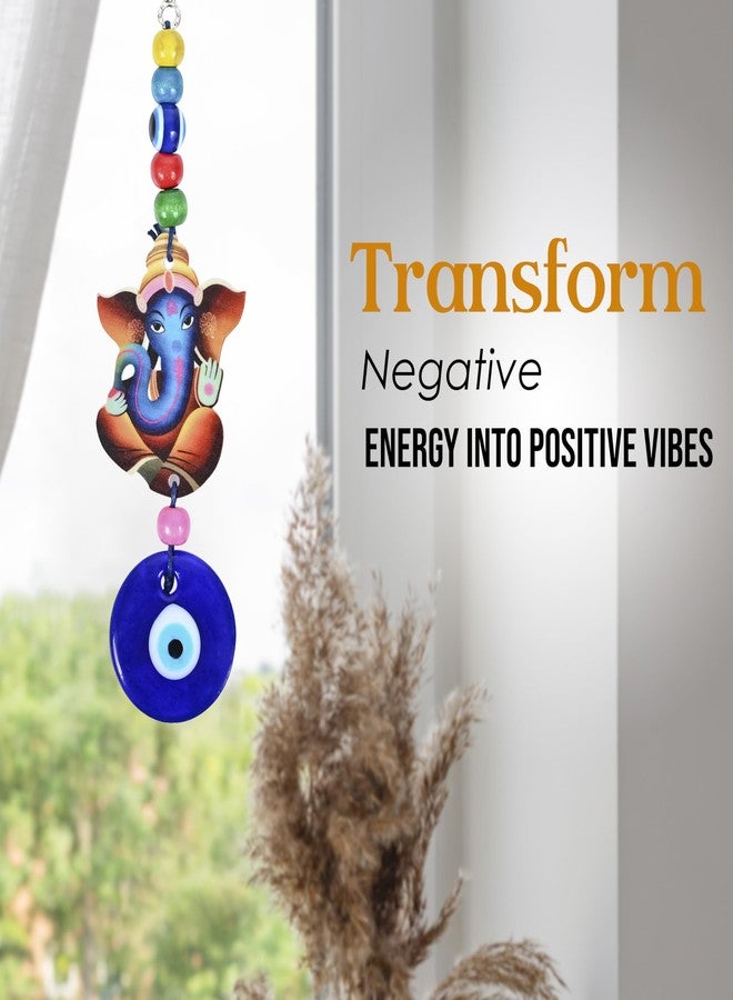 ZAICUS Evil Eye Ganesha Showpiece with Nazar Dosh Nivaran Yantra - Handcrafted Good Luck Charm for Home, Office, Car & Business | Decorative Amulet to Ward Off Negative Energy - Image 3
